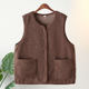 New vest jacket spring and autumn outfit wear middle-aged and elderly women with fat extra-large size mother fashionable horse clip elderly waistcoat