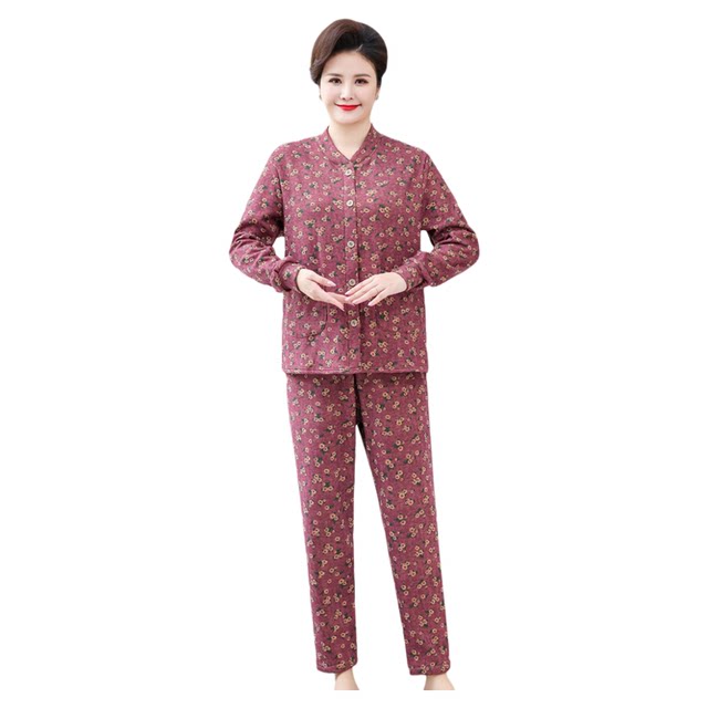 
Mom adds fat and large size warm suit plus velvet middle-aged and elderly special body women old lady clothes grandma autumn and winter clothes