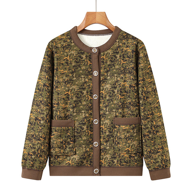 Fat mother plus velvet autumn and winter clothing plus fat plus size middle-aged and elderly women and grandmothers thickened warm clothes and coats for the elderly