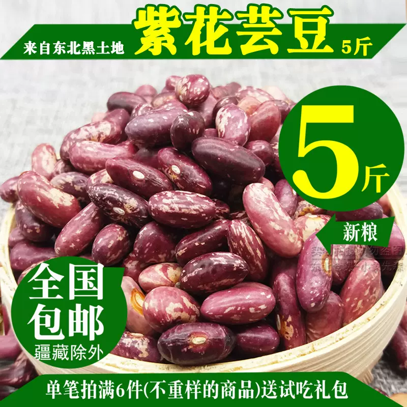 5斤芸豆紫花芸豆東北農家自產紅芸豆花皮飯豆大粒
