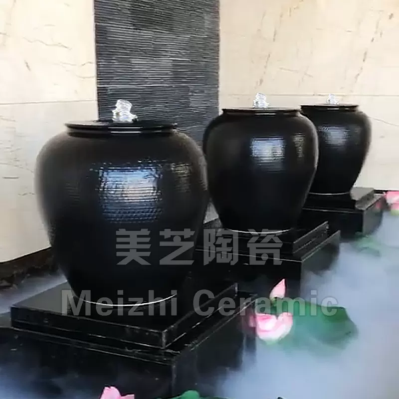 水池景观喷泉花瓶喷水陶罐涌泉花盆循环流水罐摆件叠水缸溢水坛子-Taobao