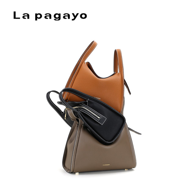 La pagayo/Pagatu genuine leather vegetable basket bag handbag bucket bag large capacity shoulder bag crossbody women's bag