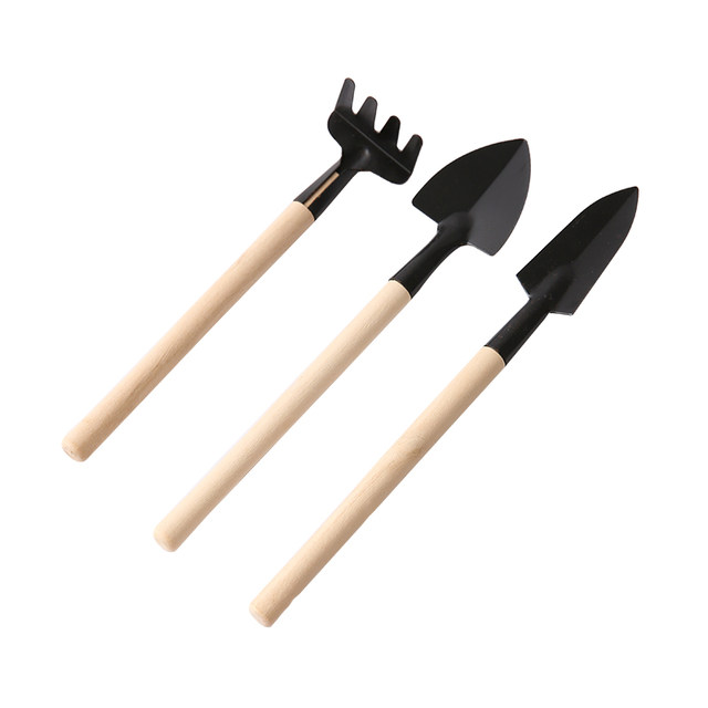 Potted small shovel planting flowers and gardening tools Planting succulent tools Set mini three -piece home with iron shovel
