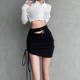 2024 Summer loaded hot girl sexy asymmetric strap hip skirts female high waist slim -fitting skirt tide