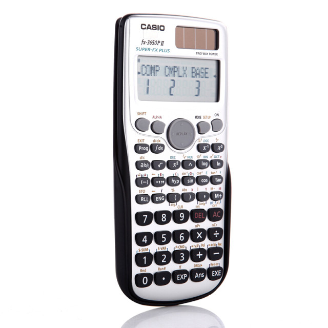 Casio FX-3650P II Programmable Calculator with 279 Functions, 2 Line Display, Battery/Solar Cell