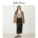 Mila Owen24 autumn and winter new product elegant temperament rear slit high waist splicing straight skirt 09WFS245007