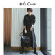 Mila Owen24 autumn and winter new product fashionable and elegant high-waist lace-up pleated A-line skirt 09WFS245005
