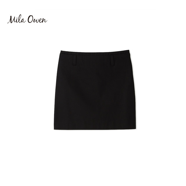 Mila Owen Spring and Summer Commuting Solid Color Midwaist Straight Micro A-line Suit Half-Both Short Skirt 09WFS231052