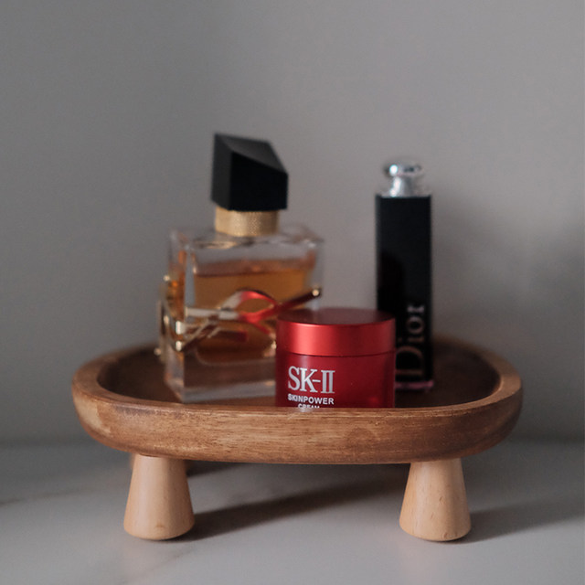 Jewelry display stand walnut high-end jewelry display necklace earring display plate high foot display plate ring tray