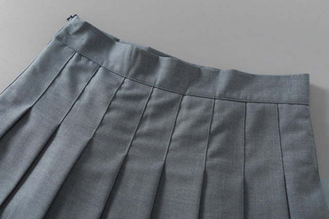 Spring and Autumn Anti -Wet Light Hong Kong flavor pleated skirt college style A -line skirt hip slimming high waist sweet age reduction half body skirt
