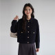 Lan Ruoshui 2025 autumn new large-size women's lapel small fragrant jacket fat mm small jacket top