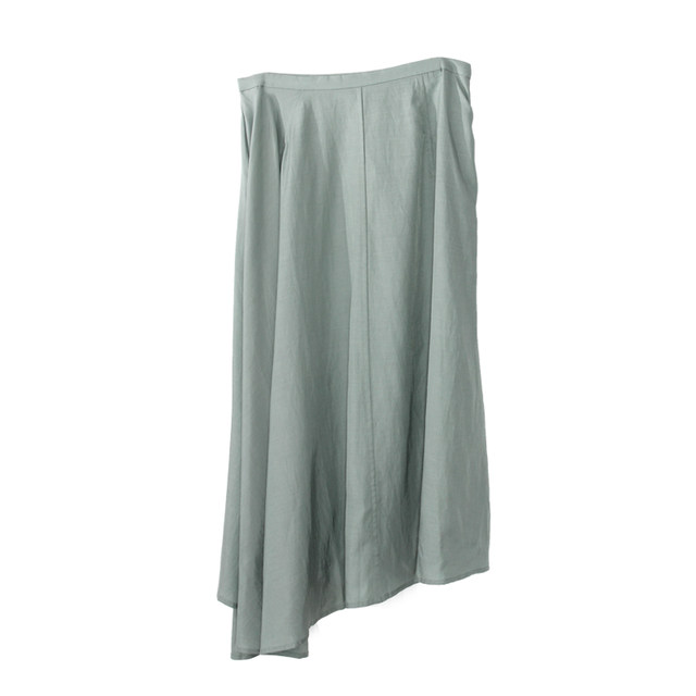 Minimalist cos style gray green asymmetric slim commuting mid-length skirt 24 summer new women's clothing commuting