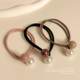 Simple pearl headband for women with hair tied bun rubber band hair loop for women with high elastic thick low ponytail hair accessories