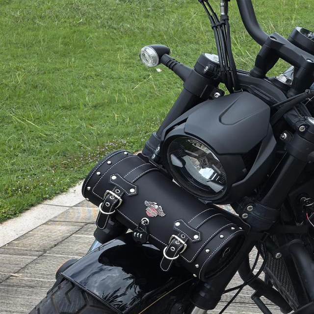 Retro motorcycle front bag cylinder tool kit electric vehicle rear seat bag rear bag tail bag edge bag waterproof and sun protection