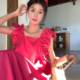 Temperament Rose Red Small Flying Sleeves Square Neck Dress Women's Summer Loose Slim Long Skirt Sweet Seaside Skirt