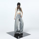 La Chapelle Puella Spring 2025 new retro scratch design jeans high-waist loose trousers