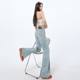 La Chapelle Puella denim high-waist loose micro-flare jeans 2025 spring and summer new floor-shoe pants