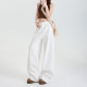La Chapelle Puella white wide-leg pants loose casual comfortable lazy and slim simple classic jeans