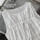 Madou/embroidery Hyde Manor_Elegant Boat Collar Heavy Industry Drawstring Embroidered Vest Lace Top for Women