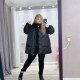 Fat fairy Yingying large size women's clothing fat mm simple loose meat-covering stand collar mid-length warm cotton jacket