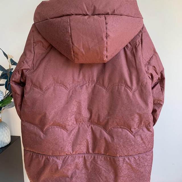 Winter loose large size down jacket for middle-aged and elderly mothers solid color hooded zipper mid-length grandma coat