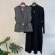 Mom wears autumn new vest two-piece set fashionable temperament middle-aged and elderly dress suit clothes cardigan horse clip