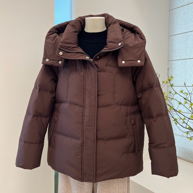 Winter mother's down jacket, middle-aged and elderly grandma's jacket, loose hooded old man's thick white duck down top