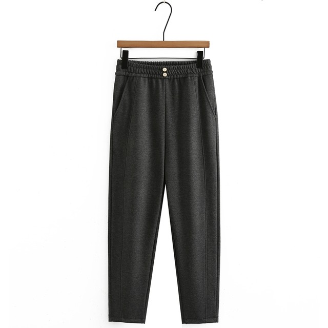 Extra large size mother's spring and autumn long pants casual high-waisted pants for middle-aged and elderly grandmothers small feet straight pants thick women