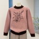 Winter new mother's clothing plus velvet thickened sweater sweater for middle-aged and elderly round neck pullover loose embroidered top for women