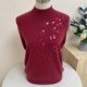 Autumn and winter knitted wool sweater sweater 100% pure wool half turtleneck solid color warm mother's wear middle-aged and elderly bottoming shirt
