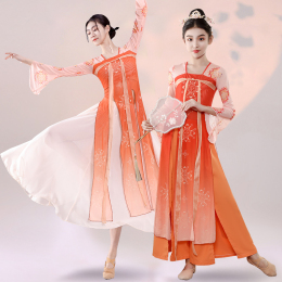 Classical dance costume antique style dance dress Chinese dance costume Chinese dance cheongsam long sleeves modern dress set