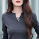 Spring and Autumn new cotton long-sleeved T-shirt for women with large size casual outside autumn clothes mother's outfit fashionable inner base top