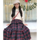 Multiple pieces and folds ~ French spliced ​​skirt cake skirt sweet retro high waist mid-length skirt versatile autumn and winter new
