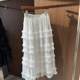 
2025 spring white mid-length skirt gauze A-line skirt cake skirt trendy texture puffy skirt age-reducing layering and gentle