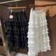 
2025 spring white mid-length skirt gauze A-line skirt cake skirt trendy texture puffy skirt age-reducing layering and gentle
