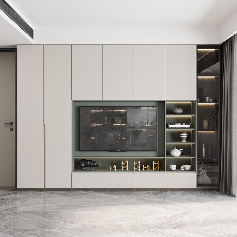 欧派全屋定制客厅电视柜储物柜整墙一体背景墙家具书柜阳台柜定做