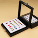 Jewelry display box black patent leather glass with locking transparent gem box diamond diamond noodle nude stone color nude drill box