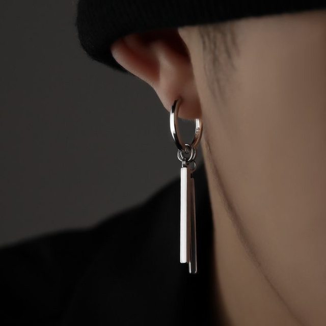 Men's high-end earrings without piercings and wearable ear clips trendy niche design handsome stud earrings for men