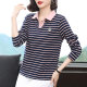 Mom Spring and Autumn Clothing 2025 new autumn clothes wear pure cotton long-sleeved T-shirt for women, middle-aged and elderly tops polo base shirt
