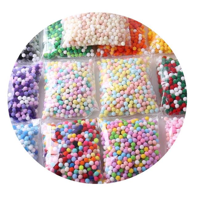 1cm high elastic pom pom DIY pom pom decoration accessories colorful small pom pom multi-color mixed stickers art materials decoration
