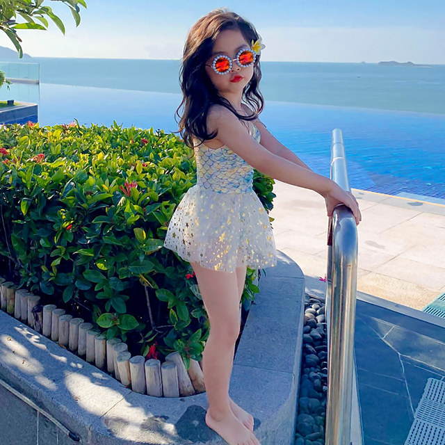 Girls swimsuit bikini children mermaid one-piece baby cute skirt swimsuit girl princess swimsuit
