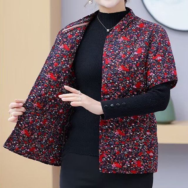 Winter half-sleeved cotton jacket thickened camel velvet middle-aged and elderly cotton coat mother warm women's sleeved cotton vest cotton vest