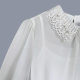 Lap series genuine beautiful beaded lace doll collar 7-quarter sleeve chiffon shirt two-piece set spring and summer 20015326
