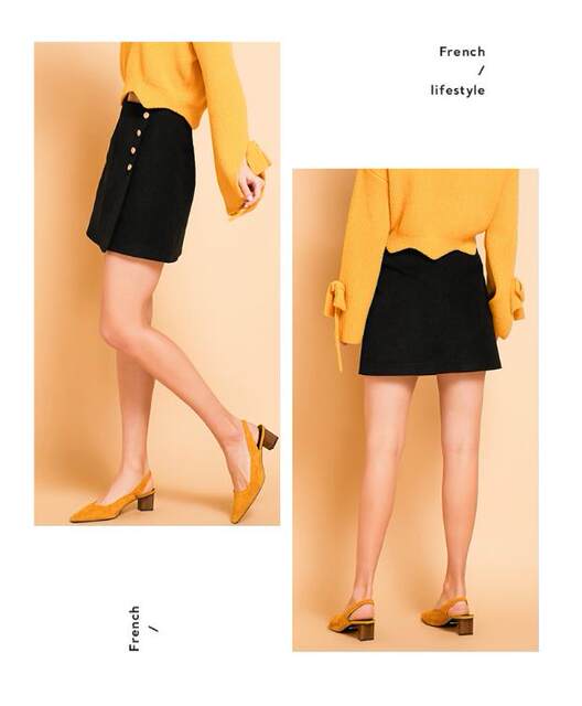 Cache counter genuine versatile commute asymmetric A -line skirt skirt spring autumn and winter OL skirt 2203011