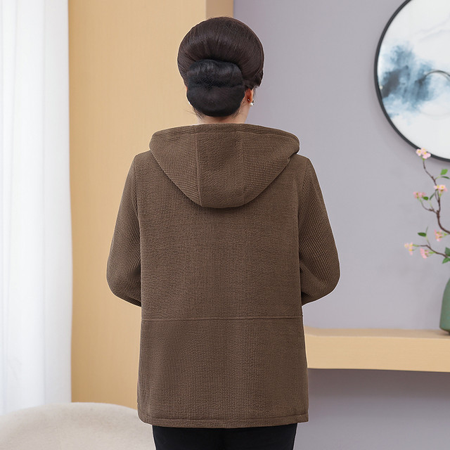 New mother autumn and winter clothes plus large size warm jacket top for middle-aged and elderly women winter plus velvet thickened jacket
