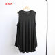 Plus size women's European and American single spring and summer versatile simple fashion loose slim round neck sleeveless casual T-shirt top