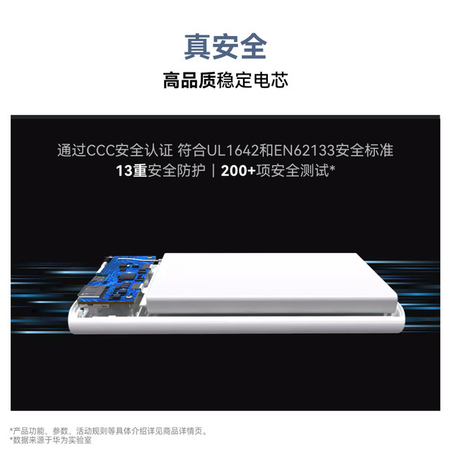 Huawei multi-protocol super fast charging mobile power supply 10000mAh (Max 22.5W SE) power bank CCC certification 13-fold safety protection can be used on the plane Suitable for Pura X