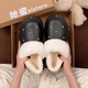 
Thick-soled Birkenstock shoes for women 2025 new autumn and winter outer wear plus velvet versatile warm cotton shoes one-leg toe-toe snow shoes