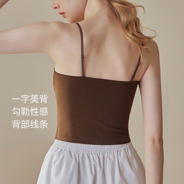 Glino small sling women's large breasts push-up brown inner beautiful vest style underwear with breast pads one-piece large size bra