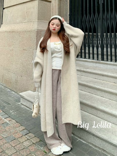 260Jin [Jin is equal to 0.5kg] can be worn! Large size slightly fat autumn mink velvet women's coat long sweater cardigan coat fat MM200Jin [Jin is equal to 0.5kg]